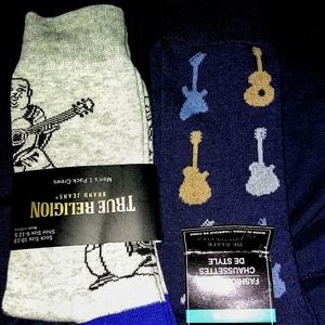 Men's Guitar picture socks 2 pairs.